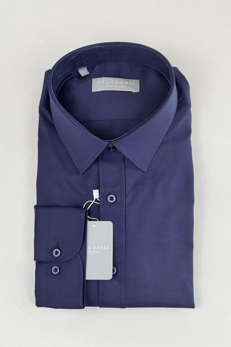 1008 Slim Fit Clasic Koton Gömlek Lacivert