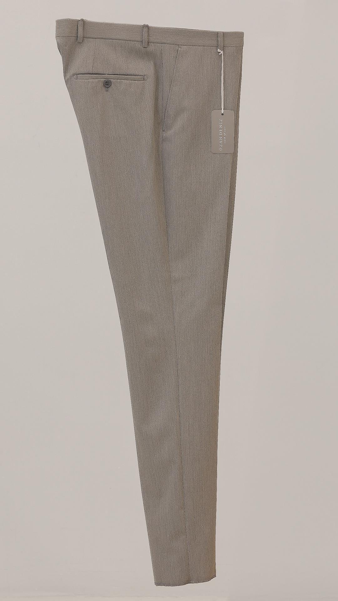 2015 Slim Fit Pilesiz Çift Cep Pantolon Gri