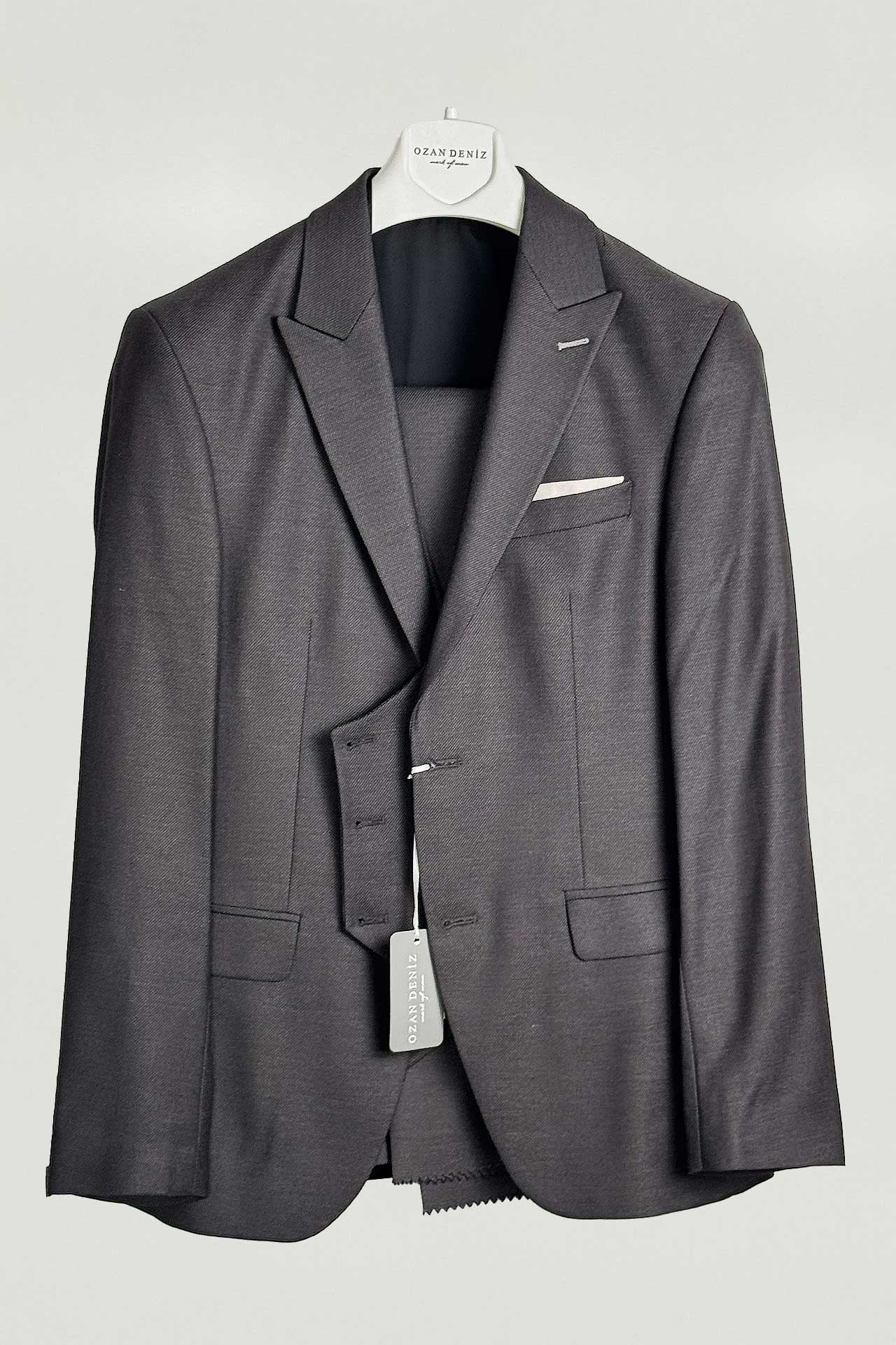 3035 Slim Fit Yelekli Takım Elbise Antrasit