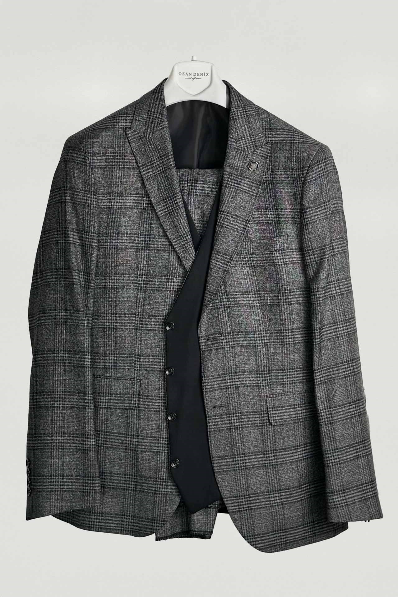 3080 SARI EKOSELİ YELEKLİ TAKIM ELB./BNT-09 A.Gri