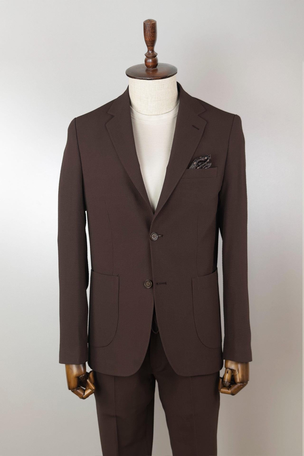 3131 Torba cep Çift Yırt. Gofre Jogger Pant.Takım Elb. Kahve