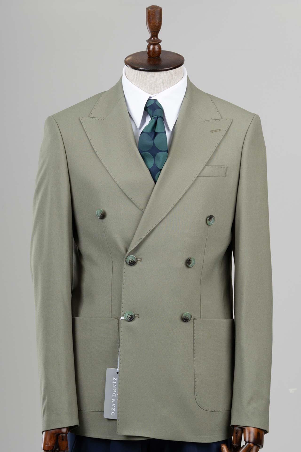 4017 Slim Fit Dar Kesim Ceket Çağla Yişili