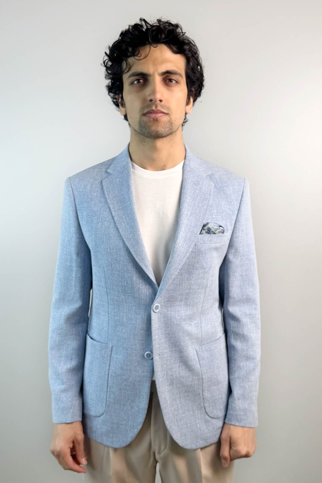4018 Slim Fit Dar Kesim Ceket Bebe Mavisi