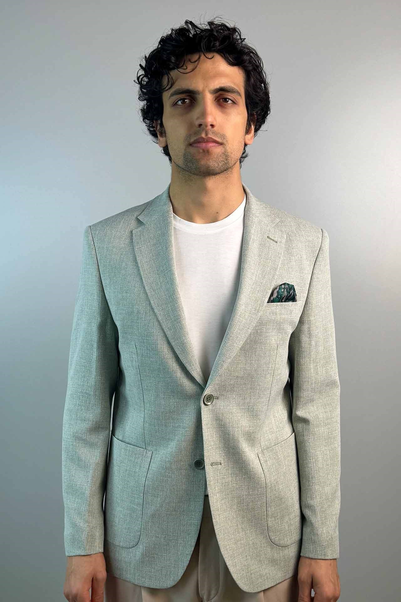 4018 Slim Fit Dar Kesim Ceket Yeşil