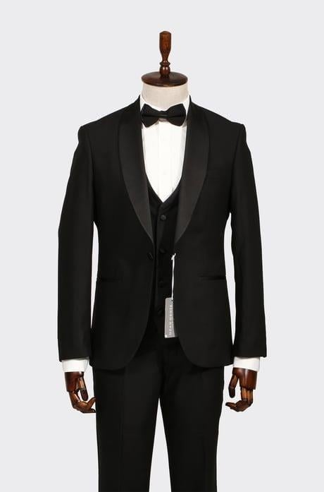 5004 Slim Fit Yelekli Takım Elbise Siyah