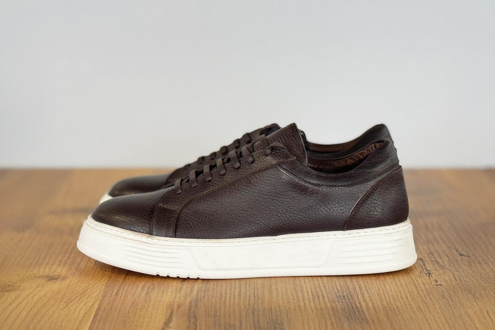 8030 Beyaz Bağcıklı Sneaker Kahve