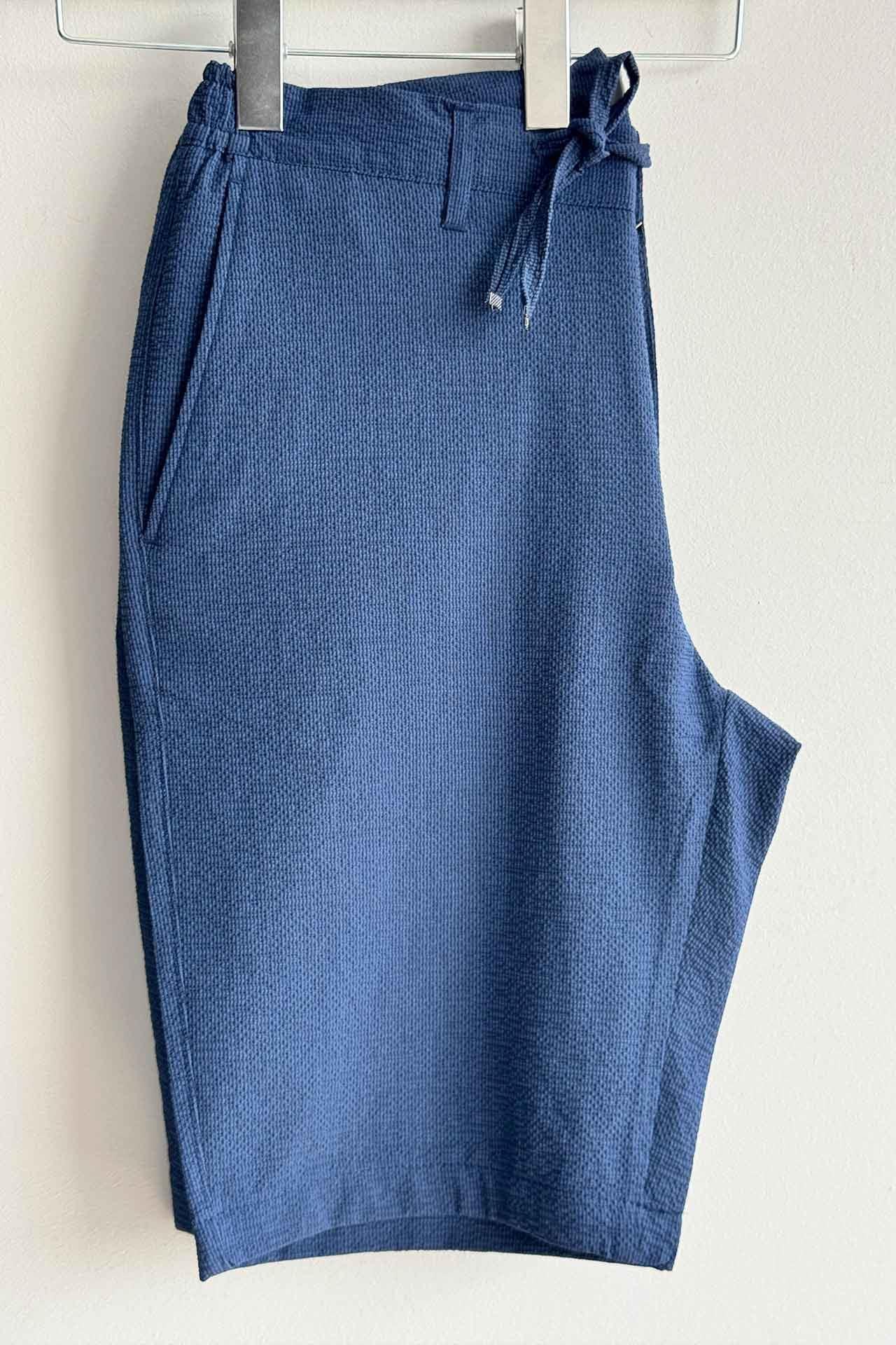 9002 Slim Fit Yandan Cepli Gofre Şort Parlement