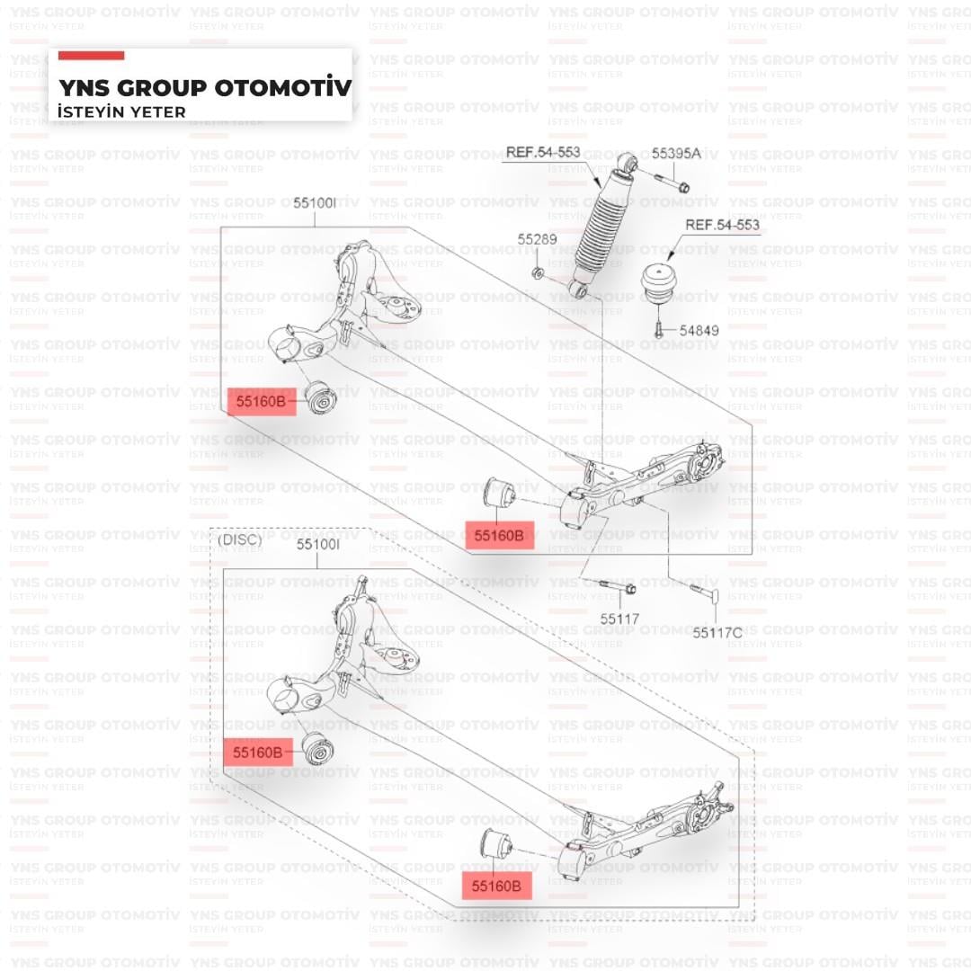 Hyundai Accent Blue 11- Arka Dingil (Travers) Burcu Takozu Yns - 551601r000
