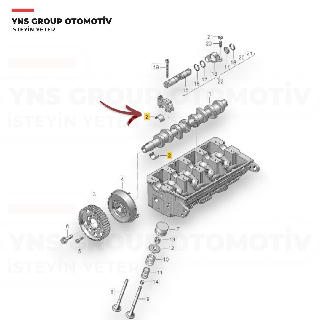 Audi A2 A3 A4 A6 02-09 Seat Ibiza Leon Toledo 00-09 Skoda Fabia 02-09 Vw Bora Caddy Golf Passat Polo Sharan Touareg Transporter T5 02-09 1.2 - 1.4 - 1.9 - 2.0 Tdi Eksantrik Mil Yatağı Takım (10 Adet) Borsehung - B18735