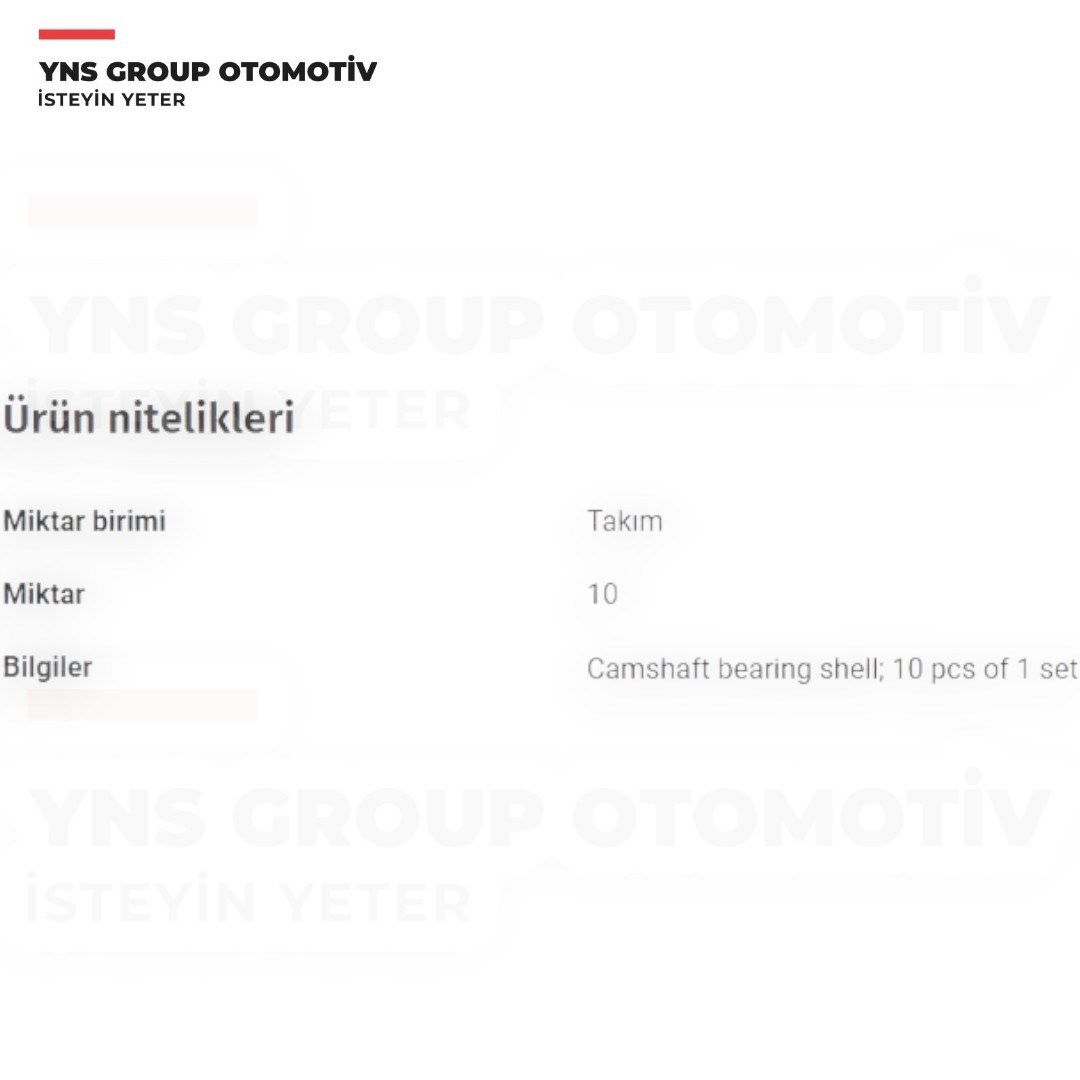 Audi A2 A3 A4 A6 02-09 Seat Ibiza Leon Toledo 00-09 Skoda Fabia 02-09 Vw Bora Caddy Golf Passat Polo Sharan Touareg Transporter T5 02-09 1.2 - 1.4 - 1.9 - 2.0 Tdi Eksantrik Mil Yatağı Takım (10 Adet) Borsehung - B18735