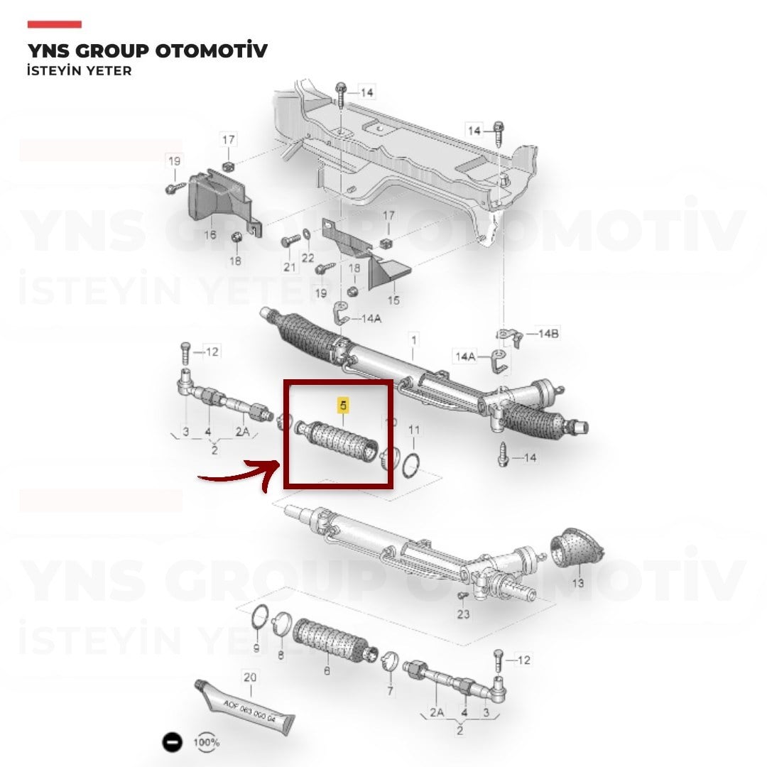 Audi A4 95-01 A6 97-05 Skoda Superb 01-08 Vw Passat 96-05 Direksiyon Körüğü Lemförder - 3492301 / 8d0419831k