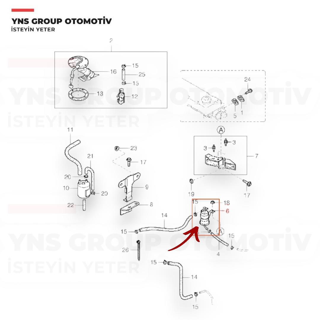 Kia Pride 1.3 cc 90-01 Yakıt (Benzin) Filtresi Mando - Eff00059t / Mb35920490