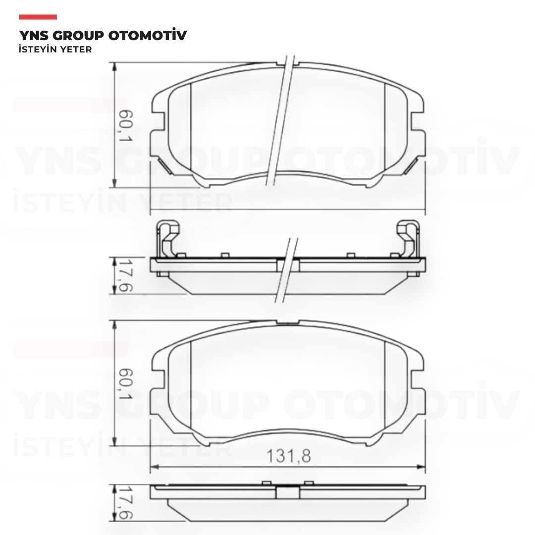 Chery Tiggo 7 Pro 8 Pro 21- Omoda 5 21- Ön Fren Balatası (Kulaksız) Yns - T1e3501080
