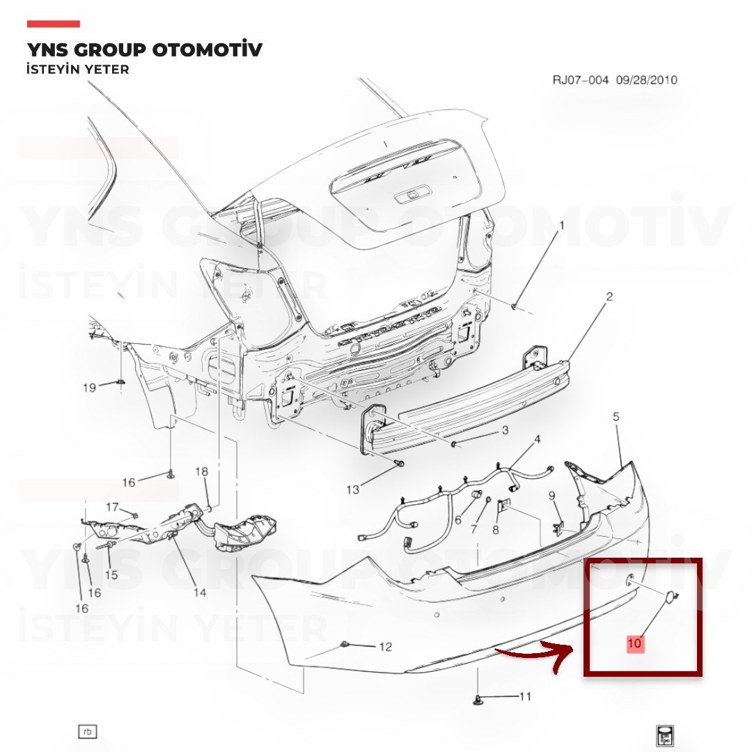 Chevrolet Aveo T300 10- Sedan Arka Tampon Çeki Demiri Kapağı Gm Orjinal - 95230679