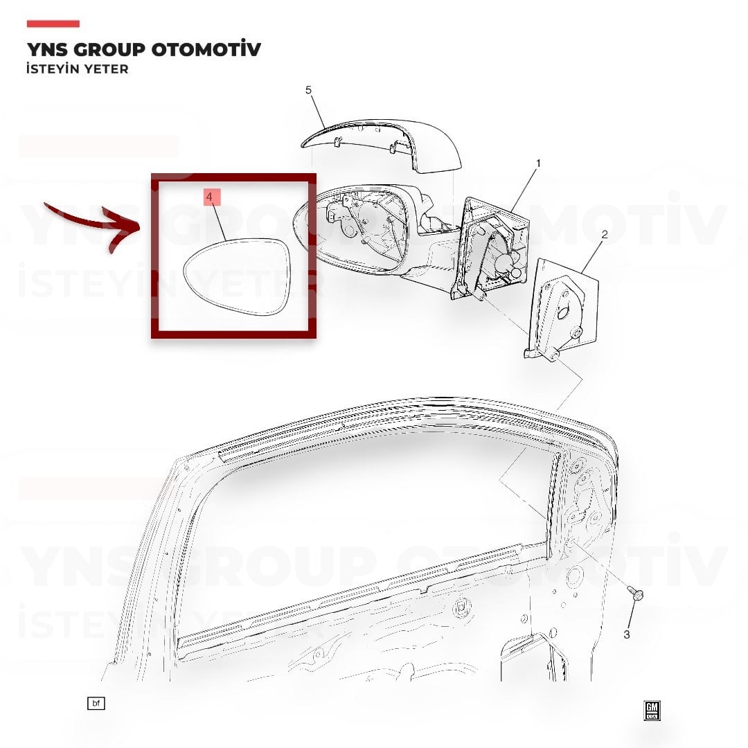 Chevrolet Aveo T300 11- Dikiz Aynası Camı Sağ (Elektrikli - Isıtmalı) Viewmax - Vm402ghr / 95132595