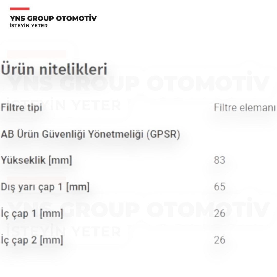 Chevrolet Captiva 06- 2.0 Z20d Opel Antara 06-11 2.0 Dizel Yağ Filtresi Elemanı Filtron - Oe6487