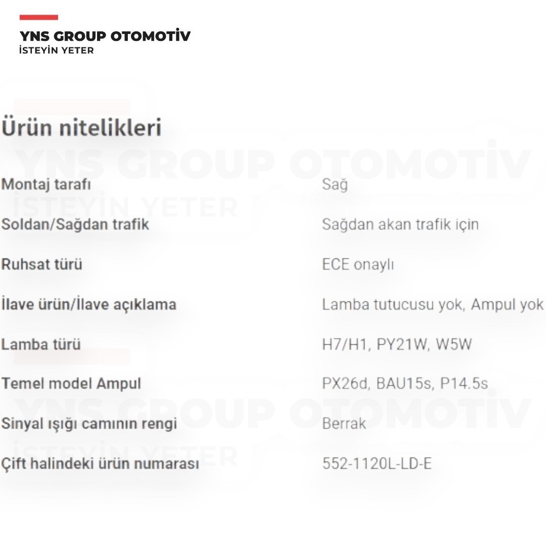Citroen C5 II 04-08 Ön Far Sağ Depo - 5521120rlde / 620643