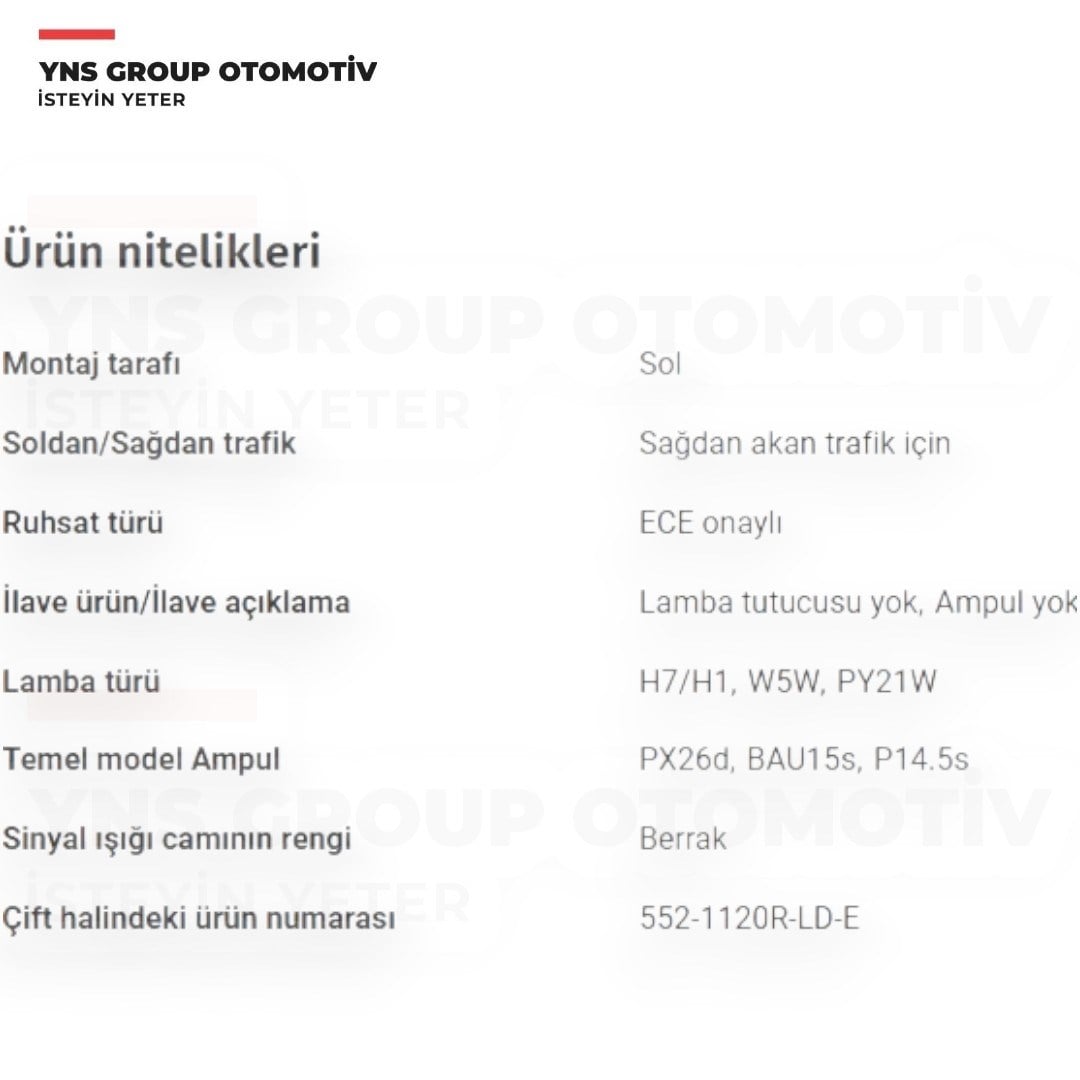 Citroen C5 II 04-08 Ön Far Sol Depo - 5521120llde / 620843