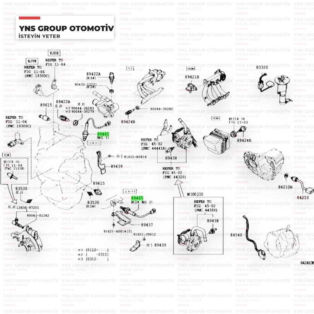 Daihatsu Copen 06-12 Sirion 00-05 Terios 00-05 1.3 cc Yrv 01- 1.0 - 1.3 Gti Oksijen Sensörü Blueprint - Add67001