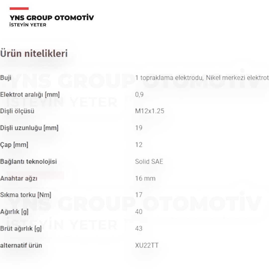 Daihatsu Materia 05-12 Sirion 04-12 Terios 05-12 1.3 - 1.5 Vvt-i Ateşleme Bujisi Denso - Xu22pr9