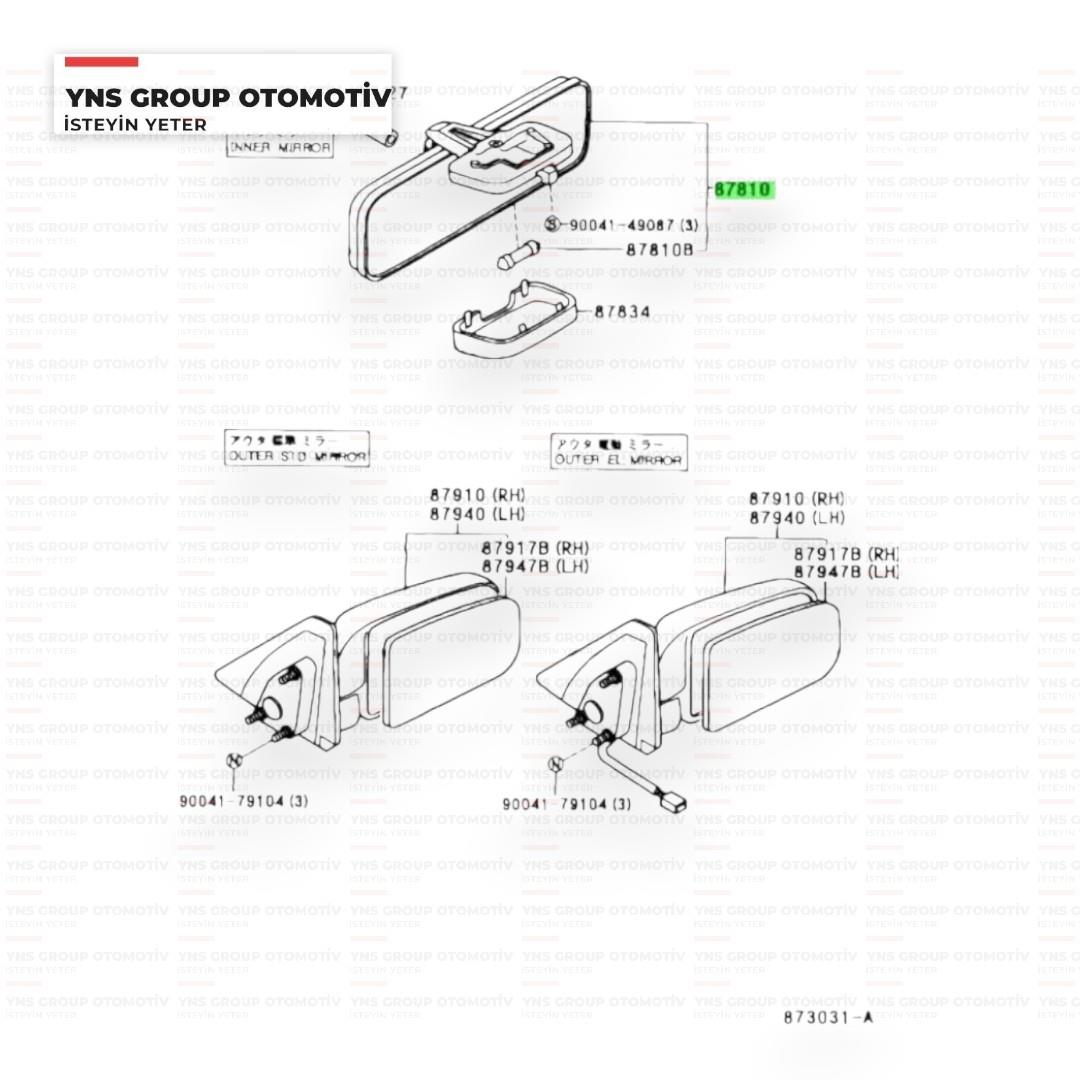 Daihatsu Sirion 98-03 İç Dikiz Aynası Orjinal - 038781097202000