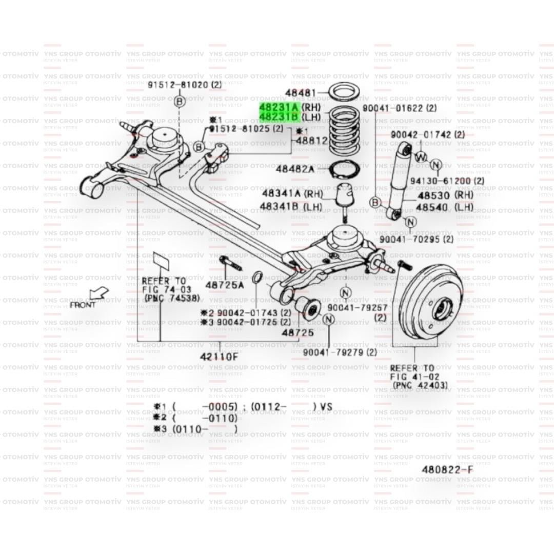 Daihatsu Sirion 98-03 (M100a - M101a) Helezon Yayı Arka Orjinal - 034823197402000