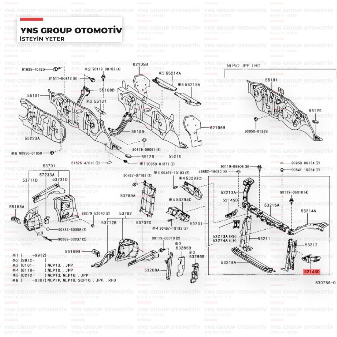Daihatsu Sirion 98-03 Ön Tampon İç Bağlantı Braketi (Ayağı) Sac Sol Orjinal - 035214697402000