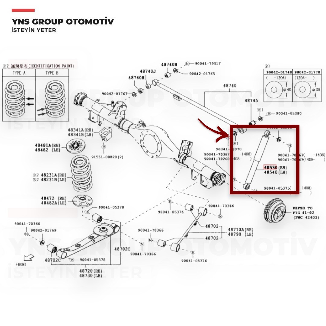 Daihatsu Terios 05-12 Arka Amortisör (Sağ = Sol) Dj Parts - Ds1038gt / 40531b4010