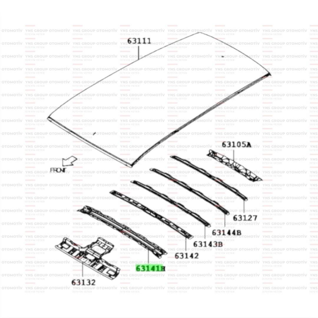 Daihatsu Terios 05- Tavan Orta Sacı Orjinal - 0363141b4010