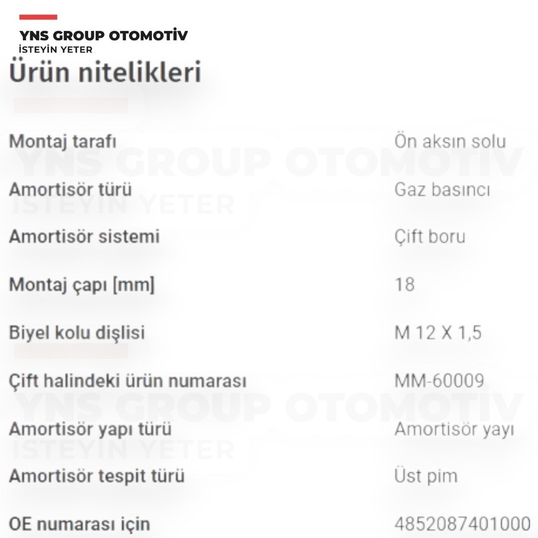 Daihatsu Terios 97-05 Ön Amortisör Sol Japanparts - Mm60010 / 4852087401