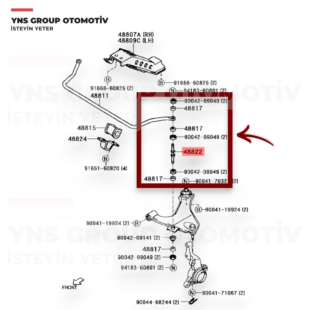 Daihatsu Terios 97-05 Ön Viraj Çubuğu (Z Rot) Teknorot - Dh307 / 4882287401