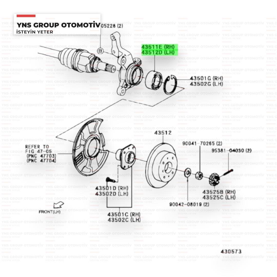 Daihatsu Terios 98-12 Applause 92-97 Grand Move Charade Ön Teker (Porya) Rulmanı Orjinal -03900463214