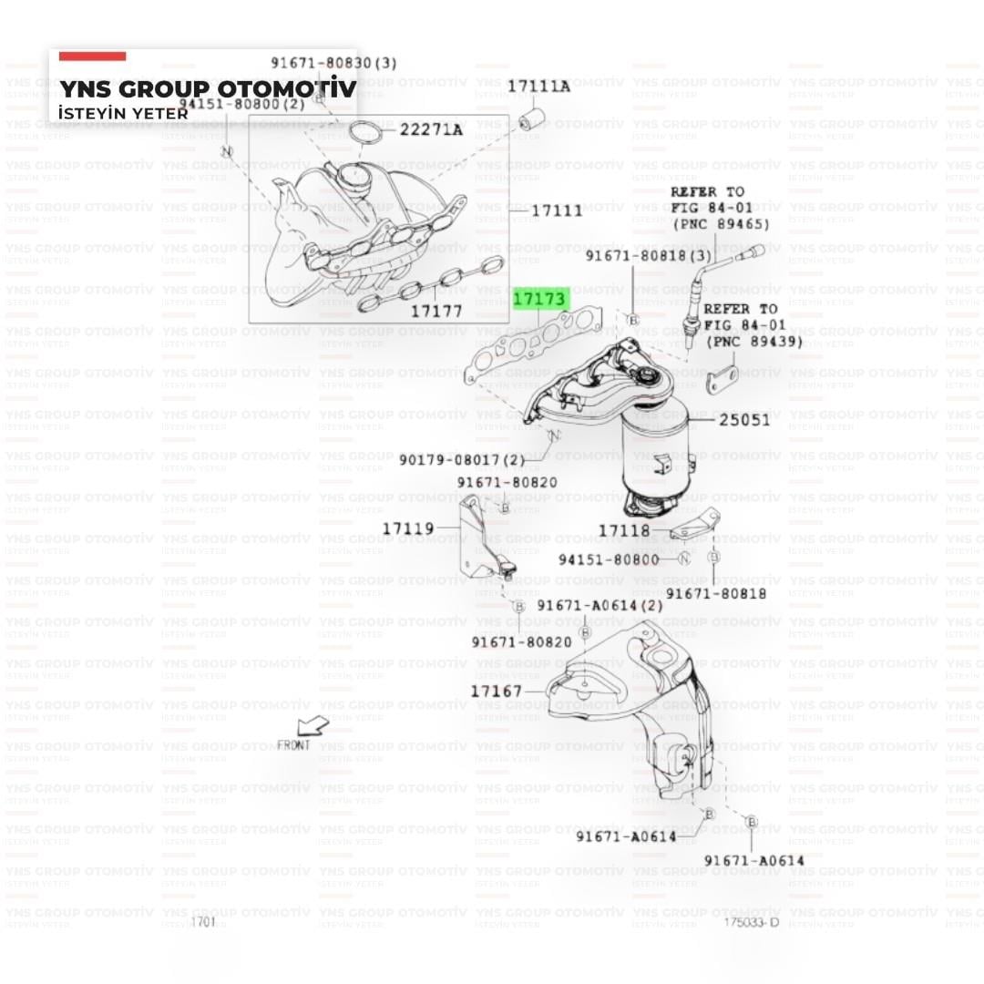 Daihatsu Terios Sirion Yrv 00-05 Toyota Yaris 00-10 Egsoz Manifold Contası Orjinal - 031717397401