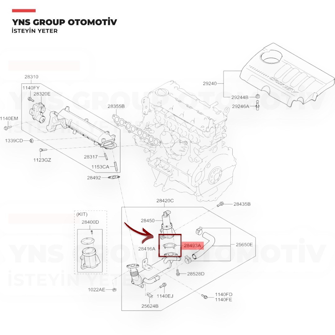 Hyundai Era Getz I30 06-13 Kia Ceed Cerato Rio 06-13 1.5 - 1.6 Dizel Egr Valfi + Soğutucu Contası Kore - 284182a100