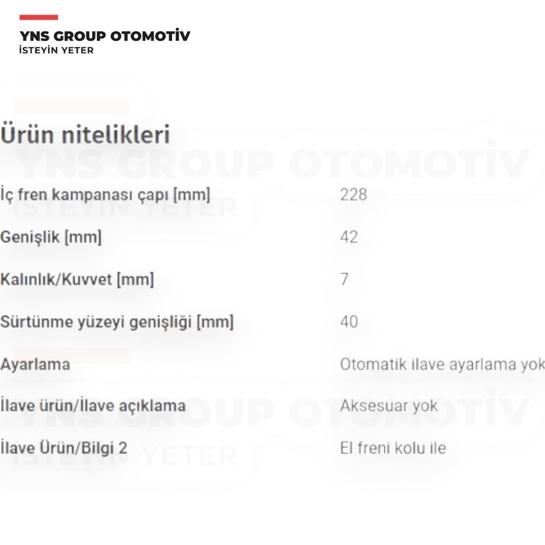 Fiat 500l 12- Fiorino 07- Egea 15- Arka Fren Balatası (Kampana - Pabuç) Braxis - Ac0095 / 77367099