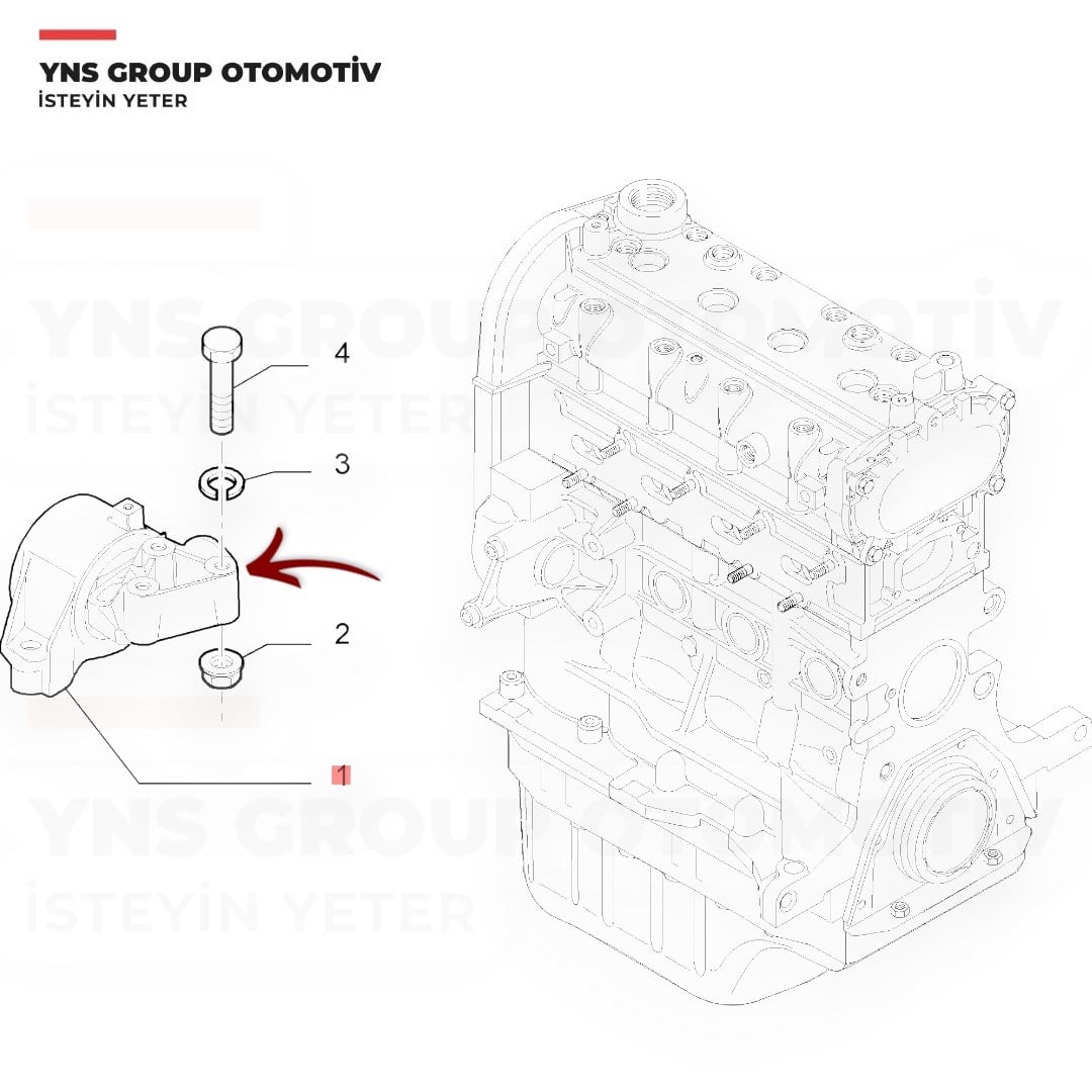 Fiat Doblo 10-23 Fiorino 07- Linea 15-23 Opel Combo D 12-21 1.3 Mjt - 1.4 Motor Takozu (Kulağı) Ön Sağ (Yağlı) Fkk - 9157 / 51799110