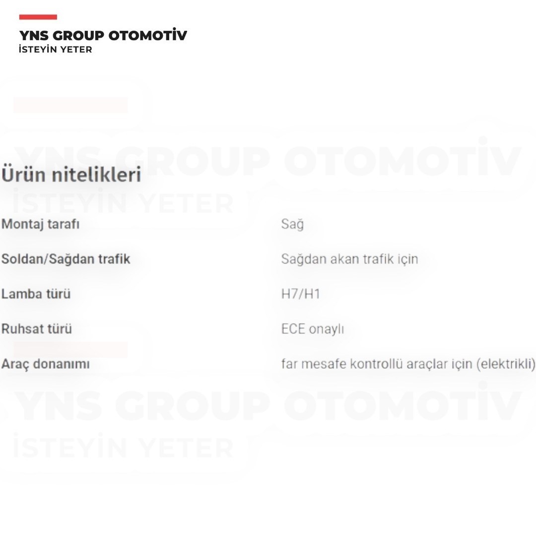 Fiat Doblo 10-23 Opel Combo D 12- Ön Far Sağ (Elektrikli) Orjinal Opar - 51810671