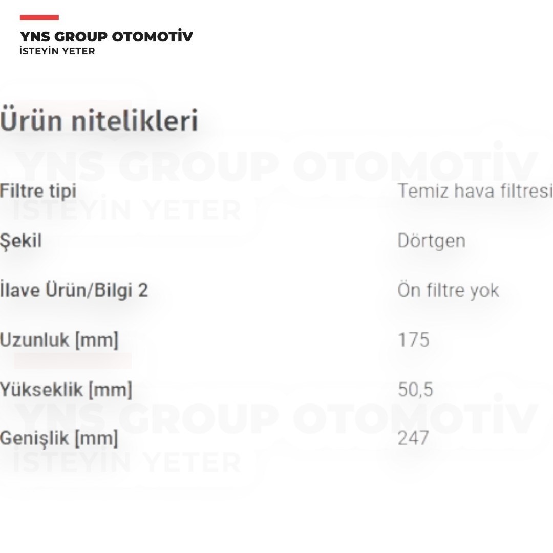 Fiat Egea 16-20 1.3 Mjt - 1.4 - 1.6 Hava Filtresi Eurorepar - 1682262080 / 52027683