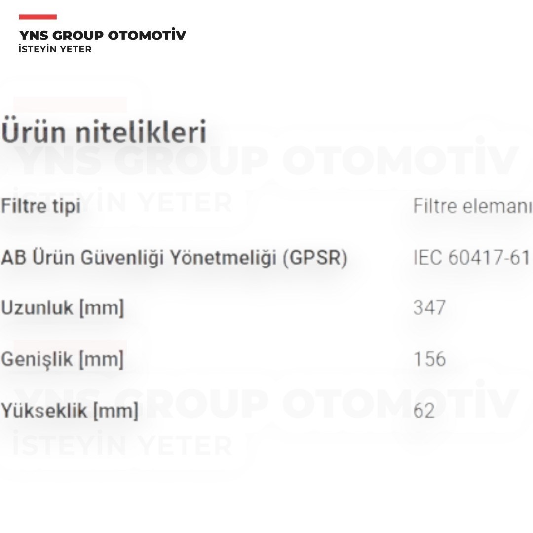 Fiat Fiorino Egea Doblo 500x Euro 6 1,3 Mjt Hava Filtresi Filtron - Ap0784