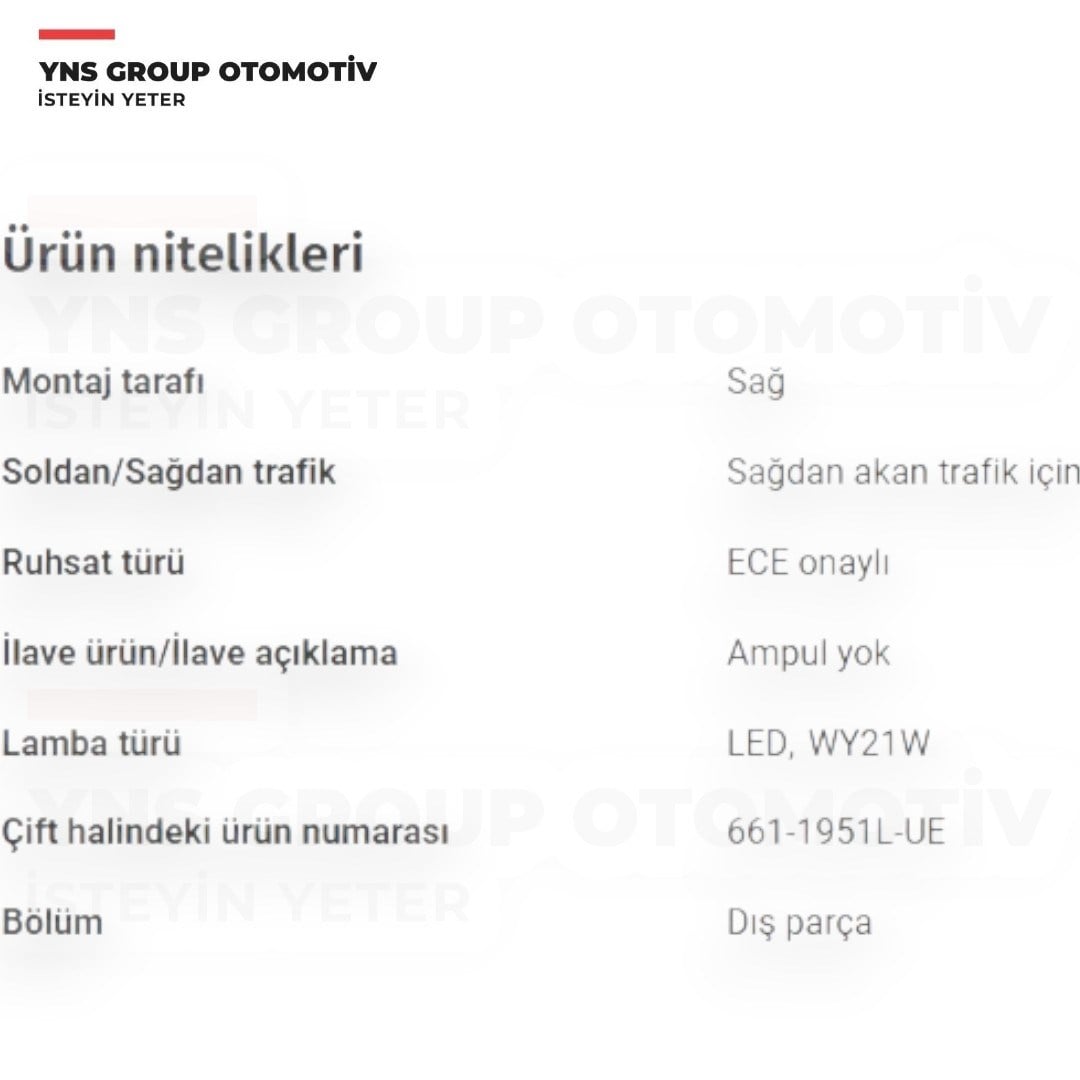 Fiat Freemont 11- Arka Stop Lambası Dış Sağ (Ledli) Depo - 6611951rue / K68078480ad
