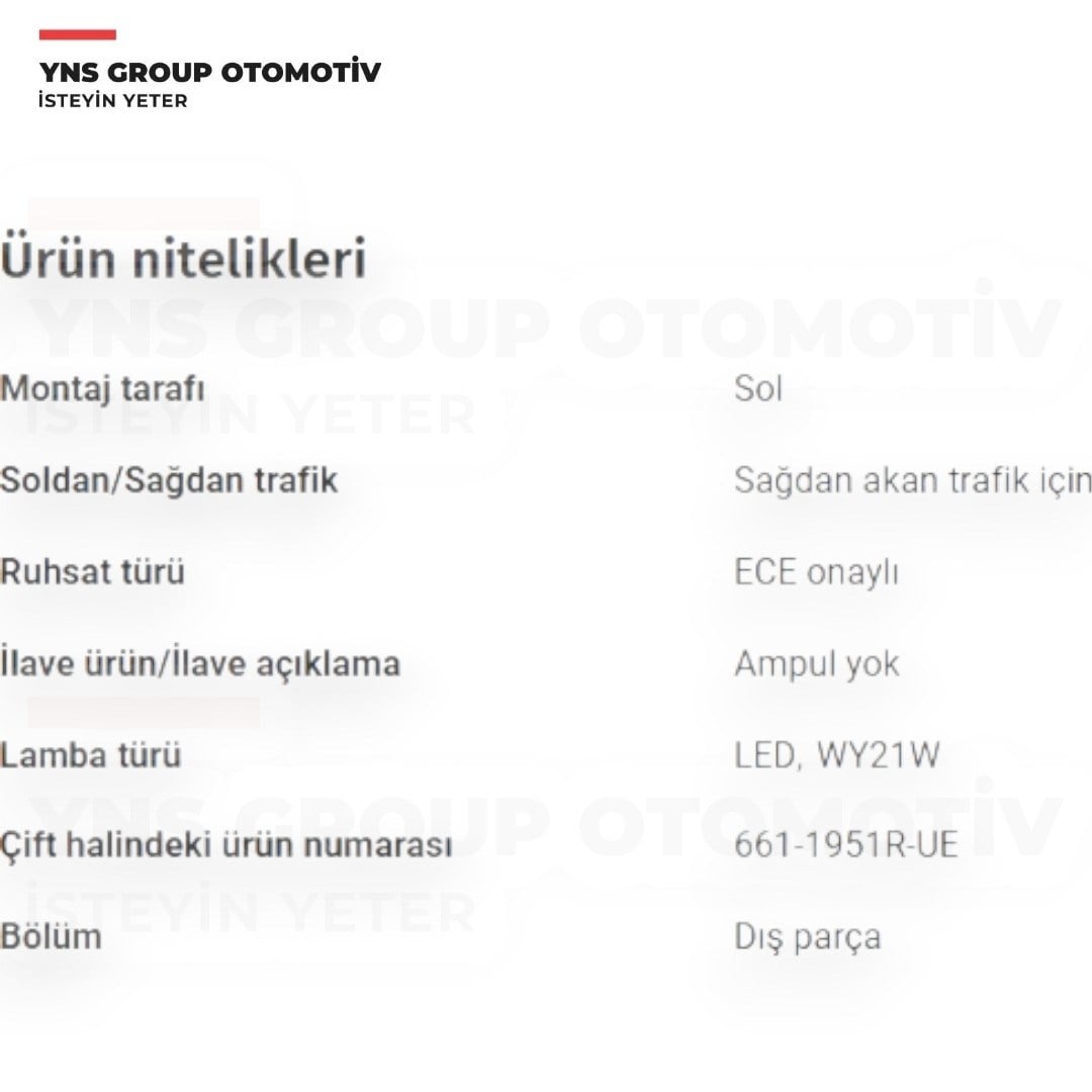 Fiat Freemont 11- Arka Stop Lambası Dış Sol (Ledli) Depo - 6611951lue / K68078481ad