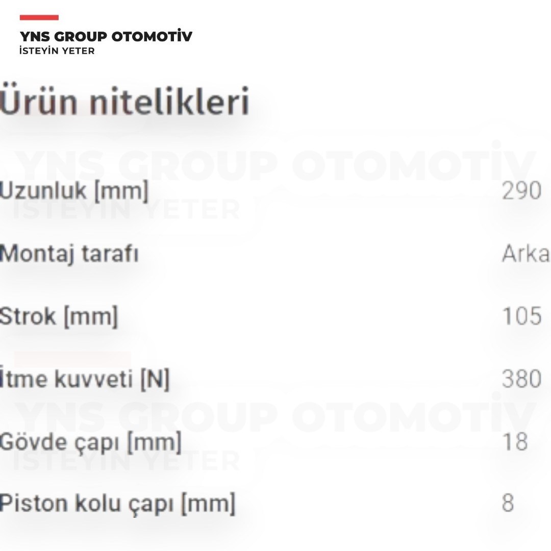 Fiat Linea 07- Arka Bagaj Amortisörü Yns - 51801718