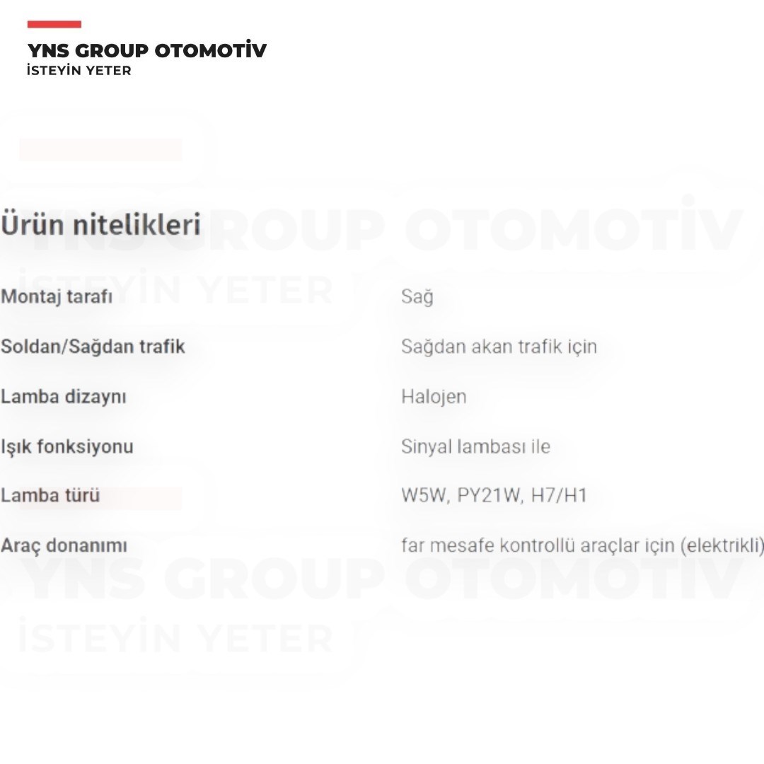 Fiat Linea 07- Far Sağ (Elektrikli) Eser - 1111501 / 52084243