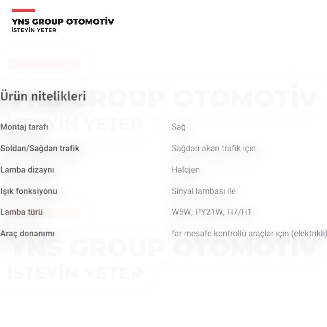 Fiat Linea 07- Far Sağ (Elektrikli) Orjinal Opar - 52084243 / 045220111000
