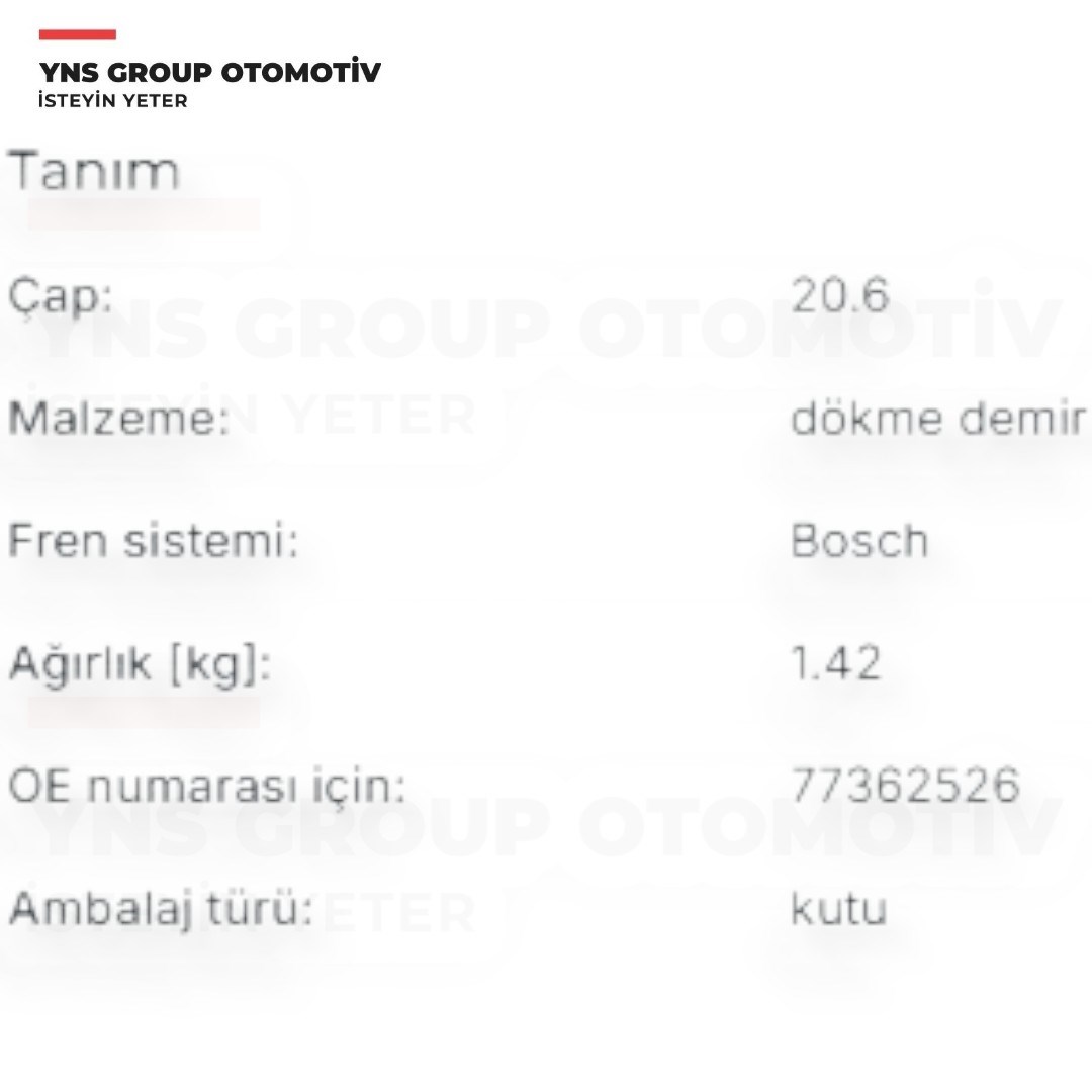 Fiat Panda 03-08 1.1 - 1.2 - 1.3 Mjt Fren Ana Merkezi Jurid - 133081j / 77362526