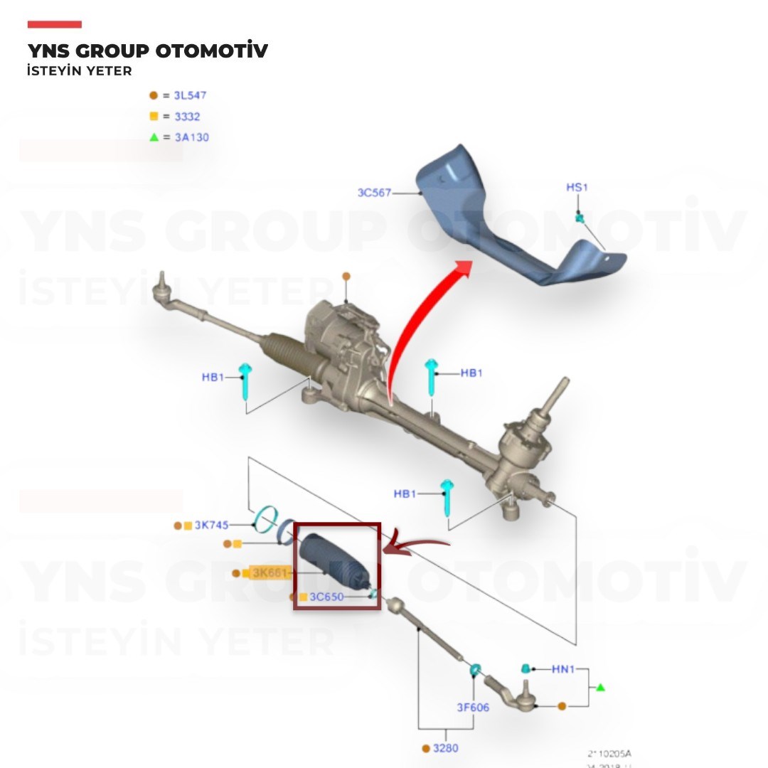 Ford Cmax 03-20 Focus 12-20 Kuga 08-25 Tourneo Connect 13-20 Volvo C30 C70 S40 V50 05-13 V40 12-15 Direksiyon Körüğü Sağ - Sol Lemförder - 3395801