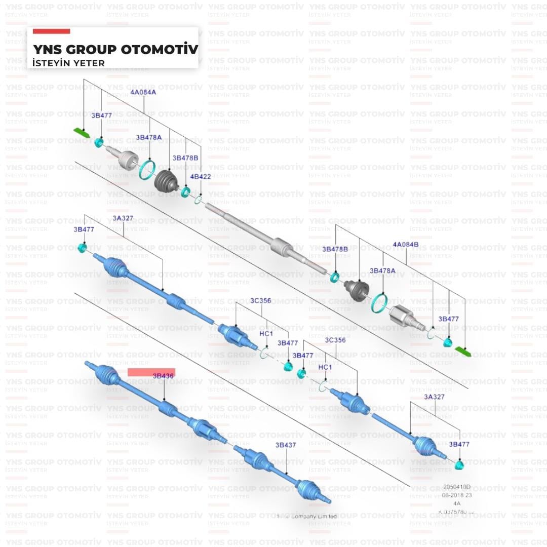 Ford Courier 18- 1.0 - 1.5 - 1.6 Tdci Ecoobost Ön Aks Mili Komple Sağ Orj - Jt763b436ac