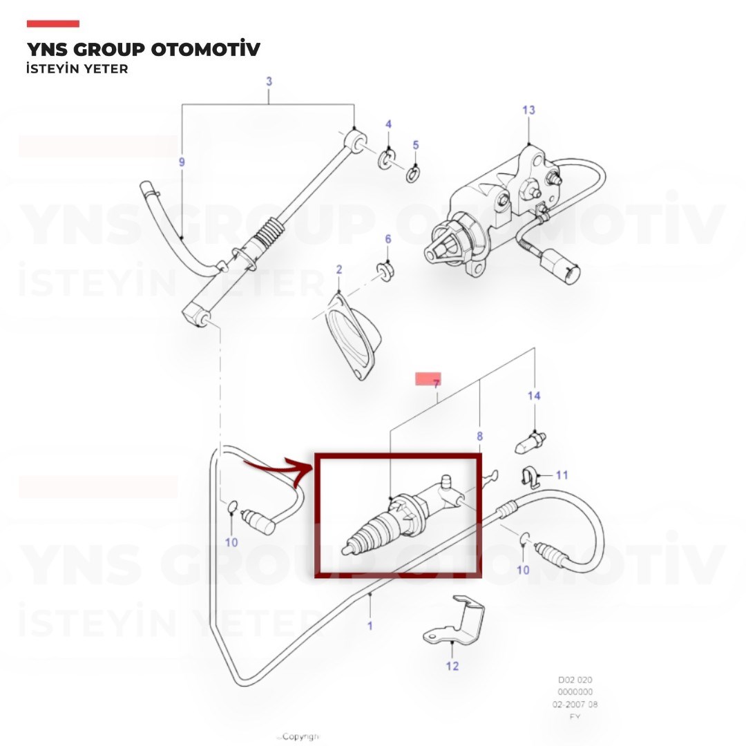 Ford Transit V184 01- 2.4 D Debriyaj Alt Merkezi Orjinal - 3c117a508ab