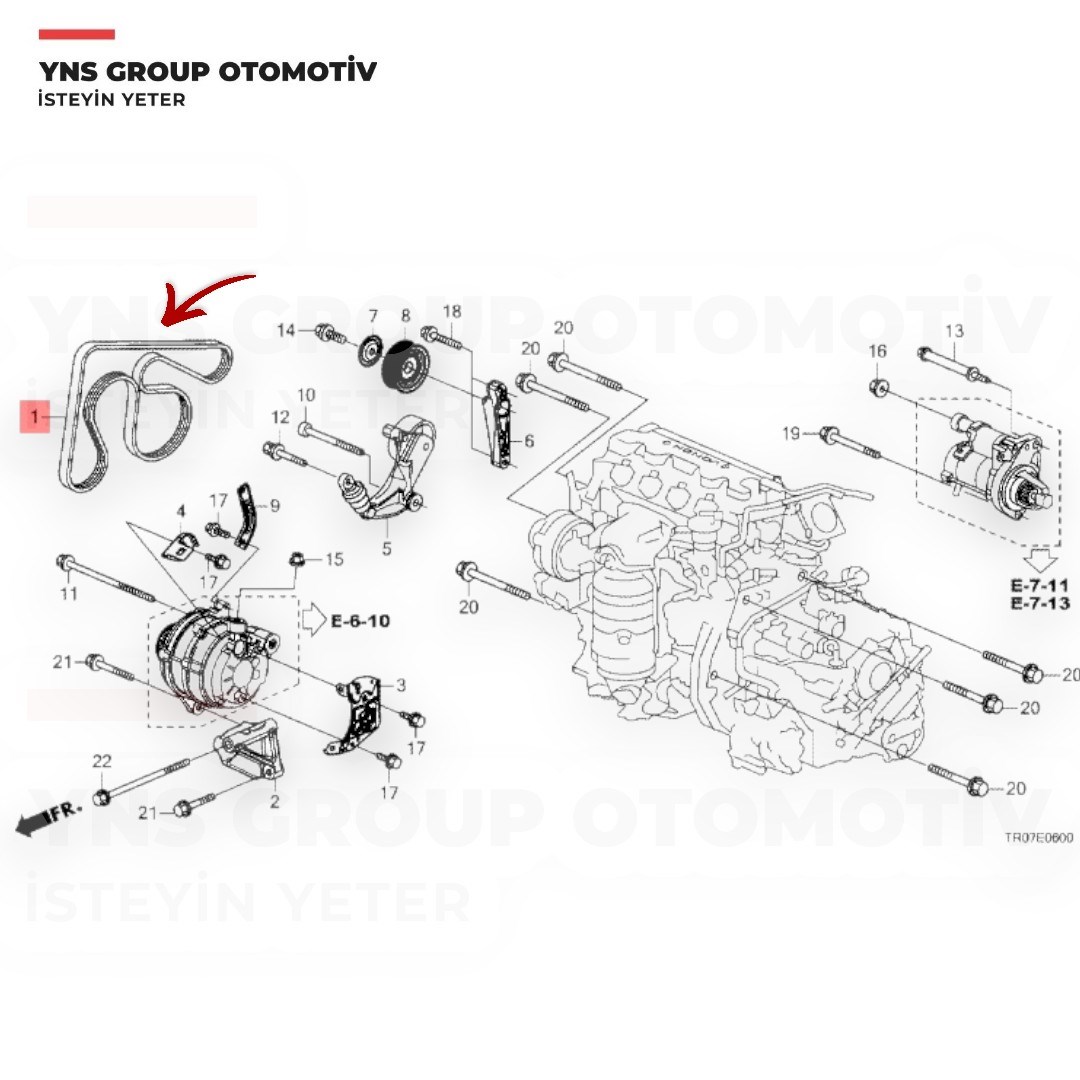 Honda Civic Fb7 12-16 1.6 cc (R16b1) V Kayışı 6pk2094 Bosch - 1987947549 / 31110r1aa02