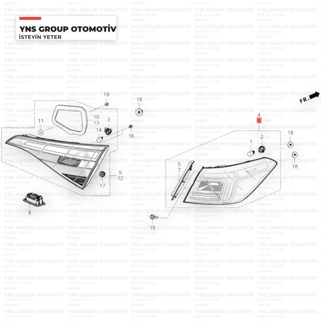 Honda Civic 21-23 Arka Stop Dış Sol Yns - 33550t24t01